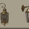 Golden Classic Wall Mounted Lamps With Glass Panels And Ornate Design