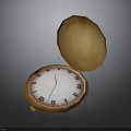 Vintage Open Pocket Watch With Roman Numeral Dial And Gold Case