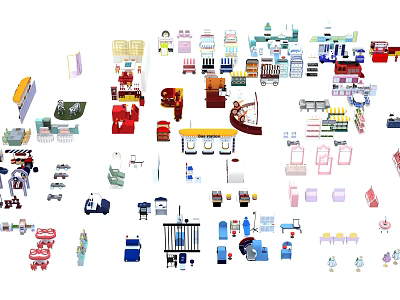 Diverse Commercial Equipment Collection Including Office Retail And Catering Tools 3d model