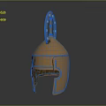 Ancient Bronze Helmet With Visor And Top Ring Design For Historical Warfare