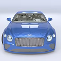 Blue Luxury Coupe With Sleek Design Black Wheels And Light Interior