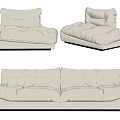 Modern double sofa 3d model