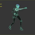 3D Stylish Character With Purple Hair Black Outfit Headphones Dynamic Action Pose