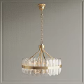 Elegant Chandelier with Gold Frame Clear Glass and Chain Hanging in Modern Interior