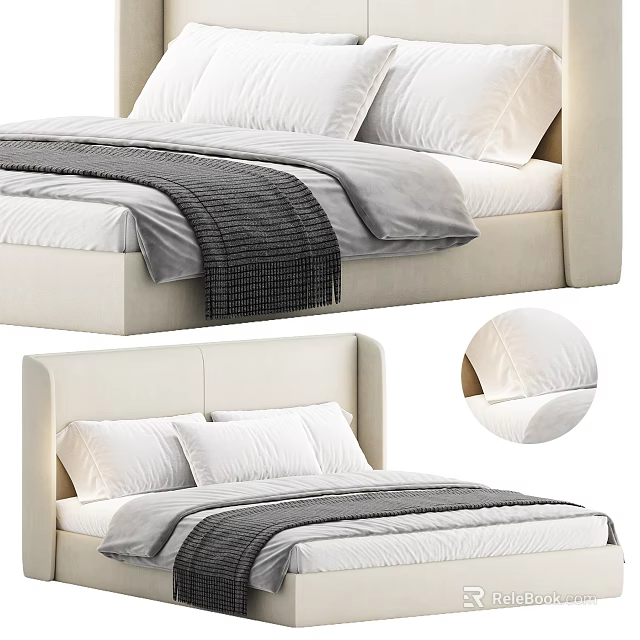 Modern Upholstered Lounge Chair With Soft Cushions And Armrests Design 3d model 