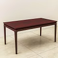 Dark Wooden Dining Table With Modern Design Sleek Legs And Rectangular Top 3d model