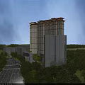 Birds Eye View Planning of Modern High Rise Residential Community With Green Spaces and Trees