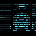 Futuristic Blue Illuminated Decorative Lights With Geometric Lines On Black Background