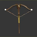 Traditional Handcrafted Wooden Bow With Yellow Grip White Ends And Leather String
