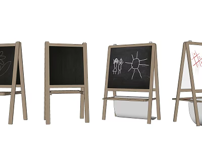 Art Supplies Collection Featuring Wooden Easels Drawing Boards And Artist Tools 3d model