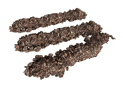 Natural Brown Stone Wood with Rough Surface and Organic Shapes in Three Pieces 3d model