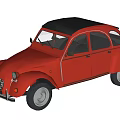 Red Classic Car With Retro Design Shiny Exterior And Vintage Style