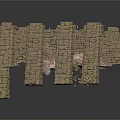 Ancient Stone Wall 3D Model With Rough Textured Segments For Architectural Design