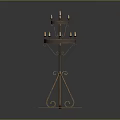 Classic Metal Candelabra With Intricate Stand Design And Multiple Candle Holders