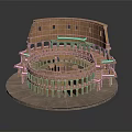 Detailed Roman Colosseum Model Showcasing Classical Architectural Structure With Circular Base 3d model