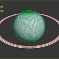 Detailed Planetary Celestial Body With Green Yellow Surface And Golden Ring