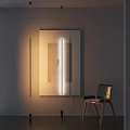 Modern Floor Lamp In Contemporary Room With White Cabinet And Wooden Chair