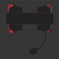 Black And Red Gaming Headset With Ergonomic Design And Built In Microphone For Audio Experience