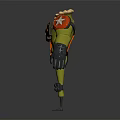 Green Tactical Combat Uniform With Red Star Armor And Gear Straps 3d model