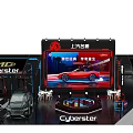 Cyberster SAIC MG Car Exhibition Booth With Different Colored Vehicles And Models
