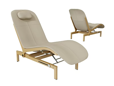 Modern Lounge Chairs With Wooden Frame And Beige Cushion For Comfortable Relaxation 3d model