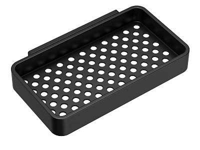Modern Black Perforated Bathroom Accessory Drainage Tray for Organizing Toiletries 3d model