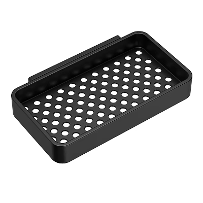 Modern Black Perforated Bathroom Accessory Drainage Tray for Organizing Toiletries 3d model