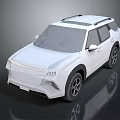 White Modern SUV With Stylish Front Grille Roof Rack And Black Wheels