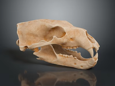 Detailed Animal Skull Bone Structure With Anatomical Features And Teeth 3d model