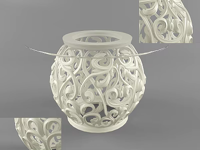 Elegant White Coffee Table With Intricate Curved Scroll Patterns Decorative Design 3d model