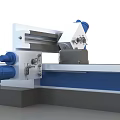 Industrial Milling Machine With Precision Worktable Blue White Design And Control Panel