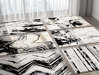 Modern Square Carpet Combo 3d model