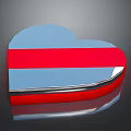 Heart Shaped Decorative Daily Life Item With Blue Red And Silver Edge Design