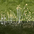 Decorative Outdoor Lights Illuminated Artistic Installation With Various Heights And Round Bulbs