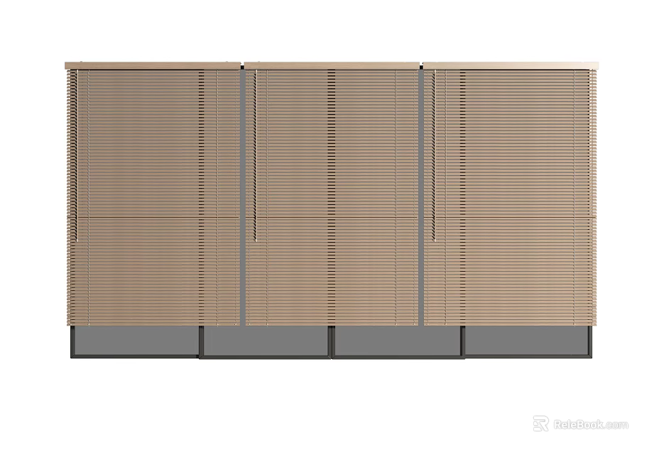 Modern Beige Venetian Blinds With Light Filtering And Privacy Control Features 3d model