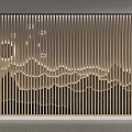 New Chinese Style Background Wall Grid Landscape Background Wall Landscape Background Screen Water Mountain Background Partition Landscape Wall Grid Background Wall 3d model
