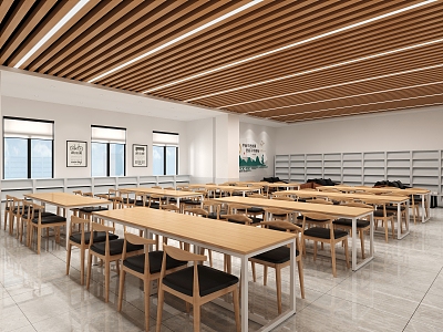 Modern Reading Room Periodical Room 3d model