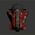 Red Motorcycle With Unique Design Gray Windshield And Distinctive Logos