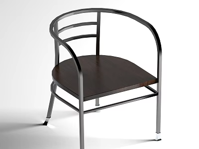 Modern Armchair With Metal Frame Curved Armrests And Dark Seat Design 3d model