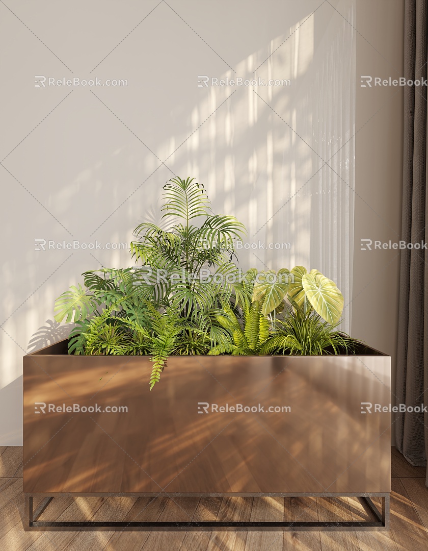 potted plant pile green plant 3d model