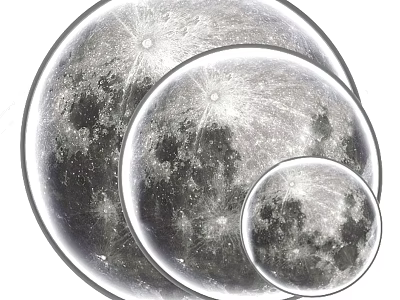 Modern Decorative Wall Lamps Featuring Moon Surface Design in Three Sizes 3d model