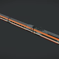 Orange And White High Speed Train With Streamlined Design And Modern Exterior 3d model