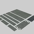 Contemporary Architectural Components Featuring Gray Brick Walls Columns And Dark Glass Door