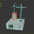 Household Electric Device With Control Panel Digital Display Metal Stand And Glass Beaker