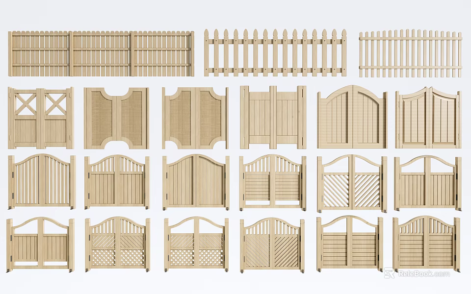 Wooden Railings With Various Designs and Styles For Home Exteriors 3d model 