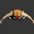 3D Game Movie Character With Red Hair Headband Beige Dress And White Shoes