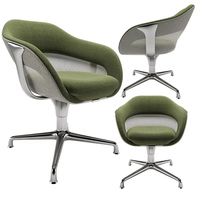 Modern Green Mesh Fabric Office Chair With Ergonomic Design And Metal Base 3d model