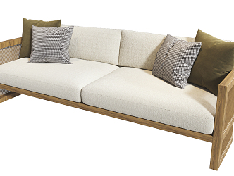 Modern double sofa multiplayer sofa 3d model