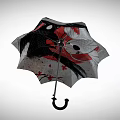 Stylish Decorative Umbrella With Koi Fish Yin Yang Design And Red Black White Colors
