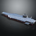 Advanced Naval Aircraft Carrier With Extended Flight Deck And Command Tower Structure